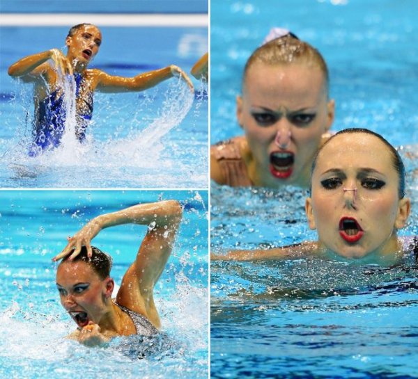 Синхронное плавание выглядит волшебно, если не всматриваться в лица спортсменок