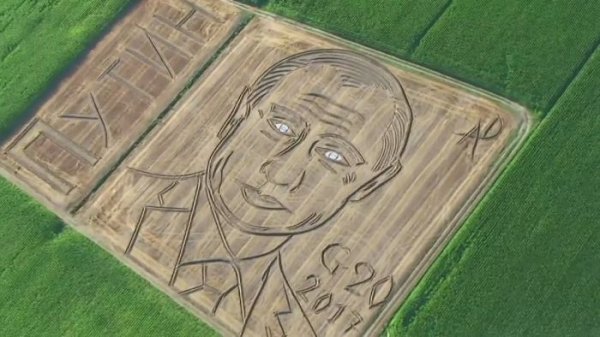 Итальянский фермер нарисовал портрет Путина на своем поле