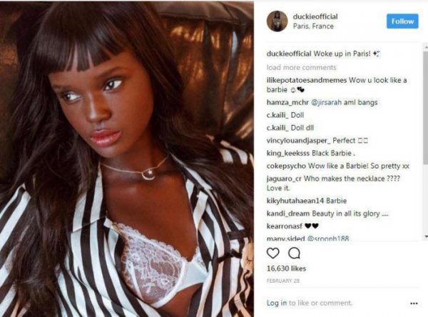 Duckie Thot – темнокожая модель с кукольной внешностью