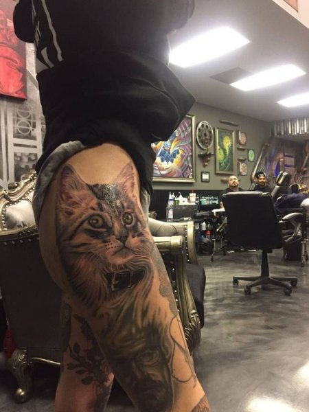 Модели сделали огромную татуировку с мехом любимого кота