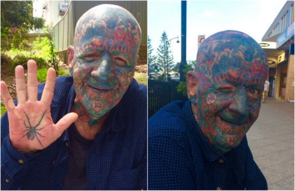 63-летний австралиец с тату на лице призывает людей «никогда не судить о книге по ее обложке»