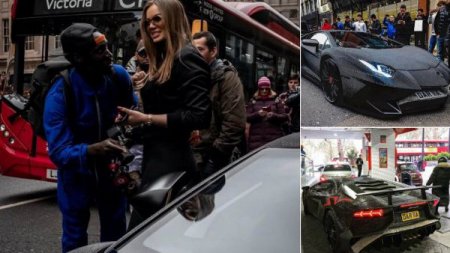 Россиянка продемонстрировала в Лондоне свой Lamborghini Aventador, покрытый кристаллами Swarovski