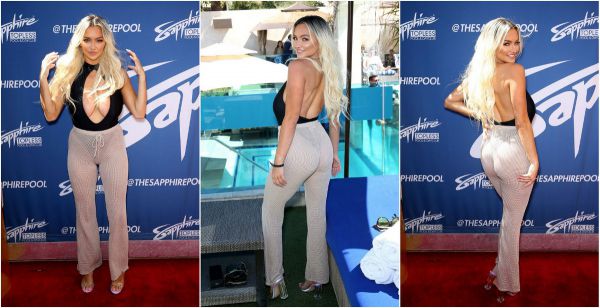 28-летняя американская актриса и модель Линдси Пелас (Lindsey Pelas) на вечеринке Sapphire Topless Pool