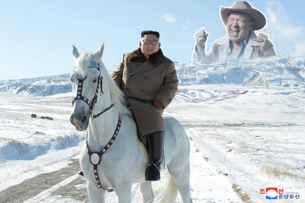 Ким Чен Ын прокатился на коне и стал героем фотожаб