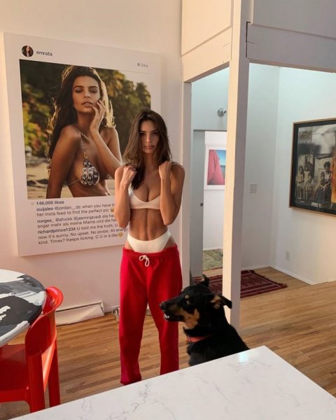 28-летняя американская модель и актриса Эмили Ратаковски (Emily Ratajkowski) на фото в Instagram