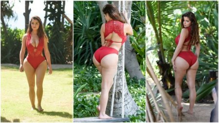 24-летняя британская модель и интернет-звезда Деми Роуз (Demi Rose) позирует в белье