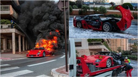 Видели как горит Ferrari ограниченной серии стоимостью £1 млн? Посмотрите!