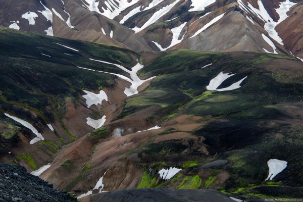 Путь к долине Landmannalaugar в Исландии