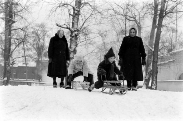 Зимние катания на санках в СССР