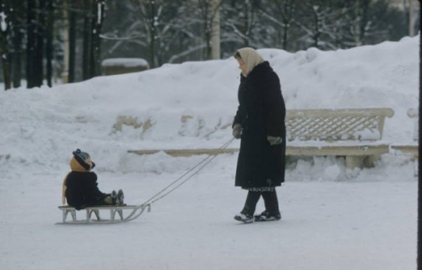 Зимние катания на санках в СССР