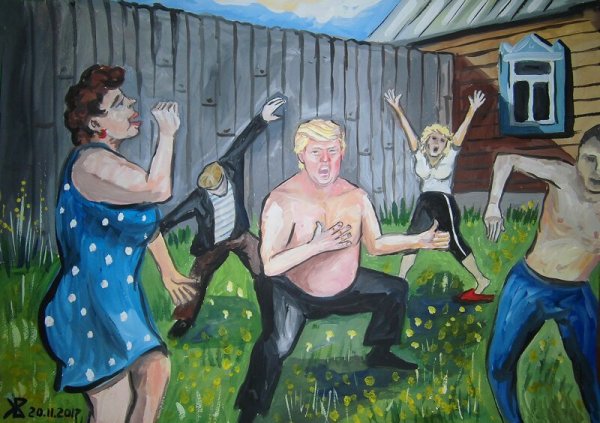 «Трамп наш»: художник из Ульяновска представил жизнь Дональда Трампа в российской глубинке