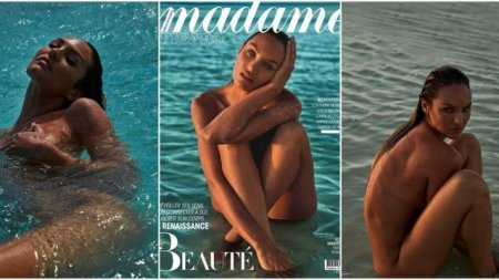 32-летняя южноафриканская супермодель Кэндис Свейнпол (Candice Swanepoel) в фотосессии для журнала Madame Figaro